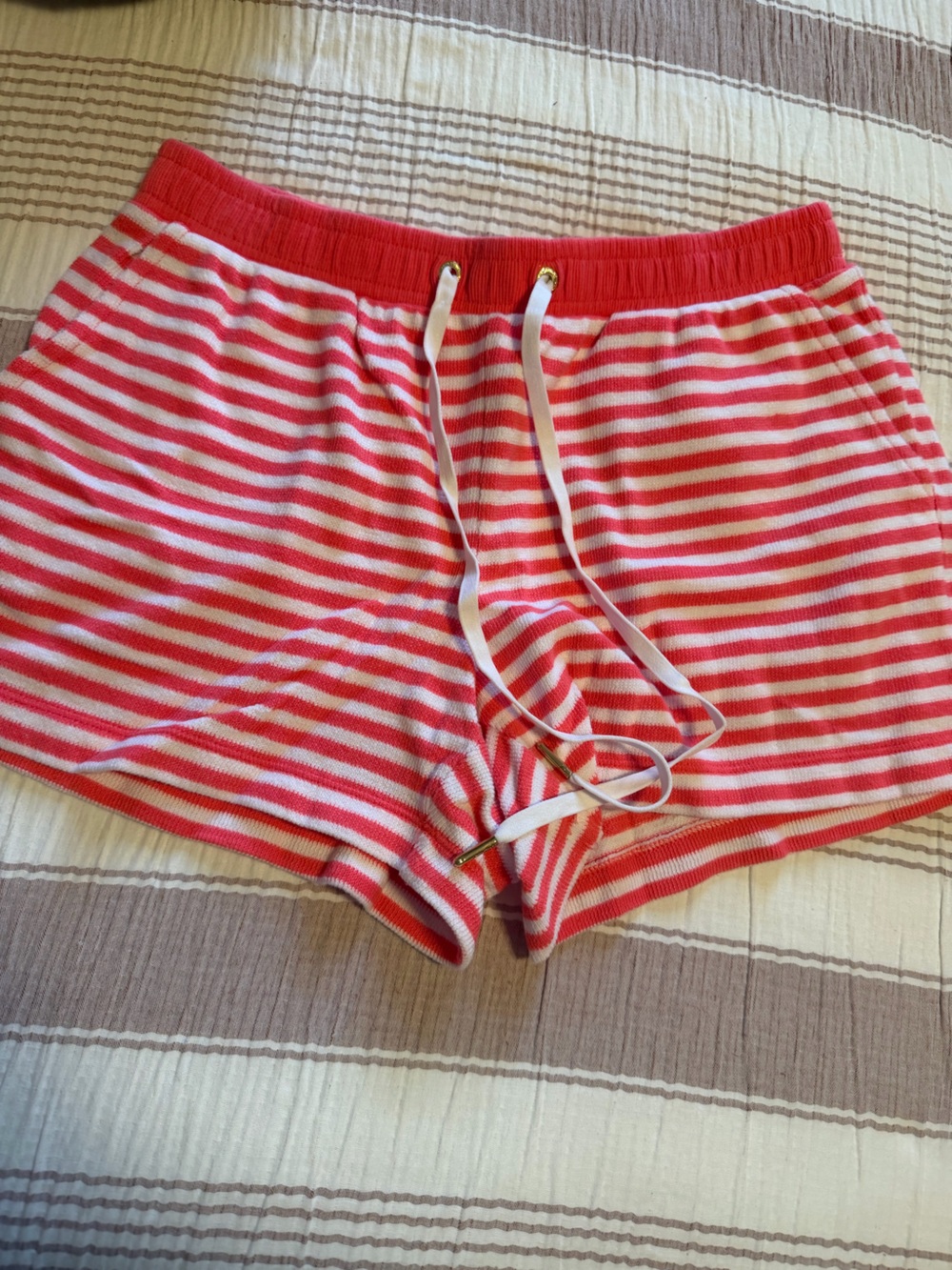 Lilly Pulitzer Pink & White Striped Knit Lounge Shorts